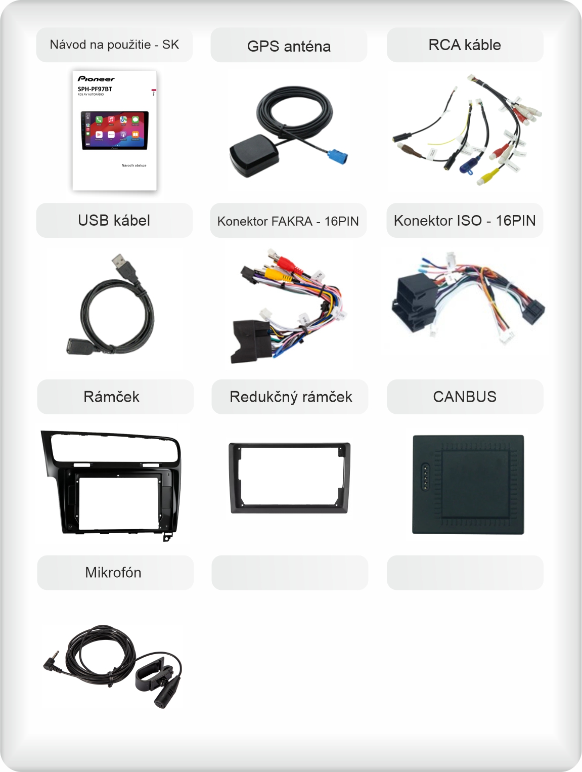 SK příslušenství pro autorádio Pioneer SPH - PF97BT pro Volkswagen Golf BL carplay a android auto evtech_cz